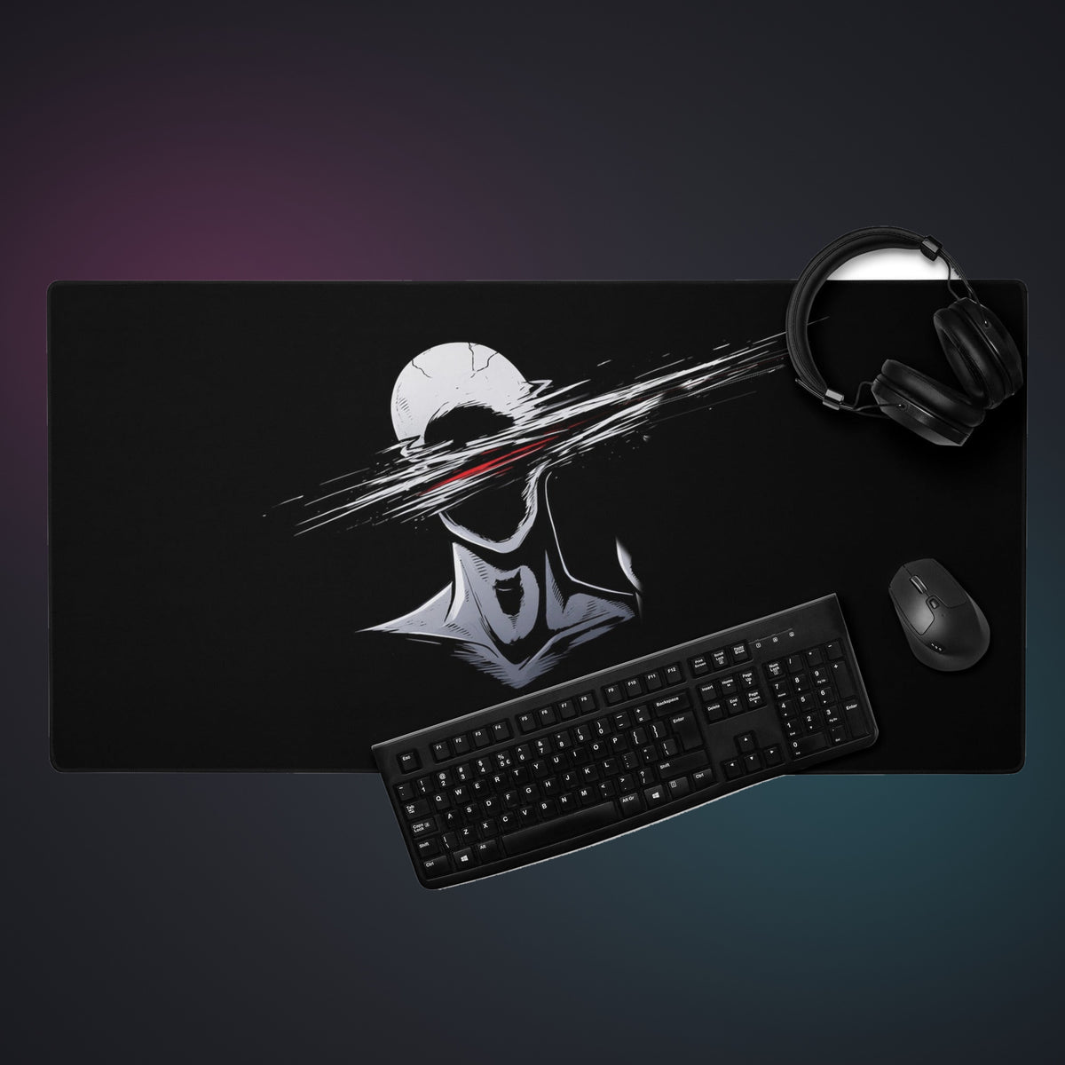 Tapis Slash Dark Core XXL avec clavier et souris, univers Dark Core