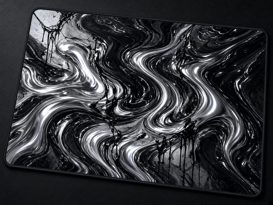 Ambiance noir et chrome pour tapis MouseMatX